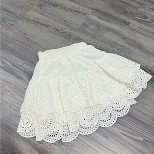 BB Dakota by Steve Madden Cream Eyelet A-Line Skirt